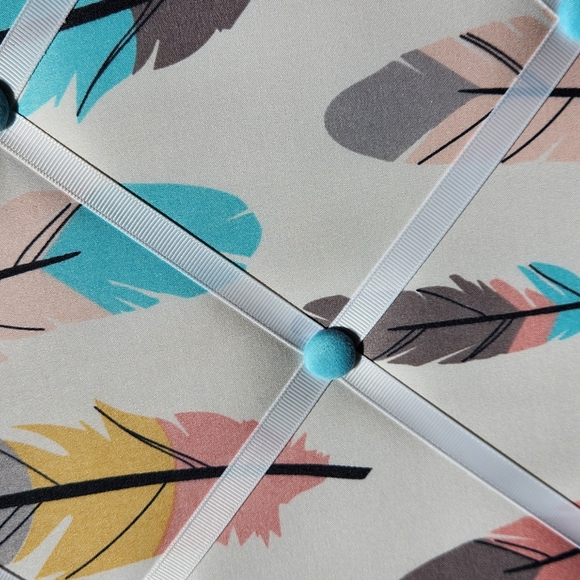 Wayfair photo holder with whimsical multicolored feathers. - Picture 3 of 3